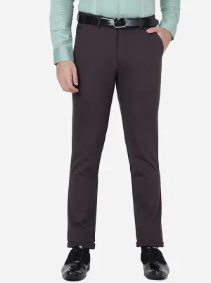Brown Solid Slim Fit Club Wear Trouser | JB Studio