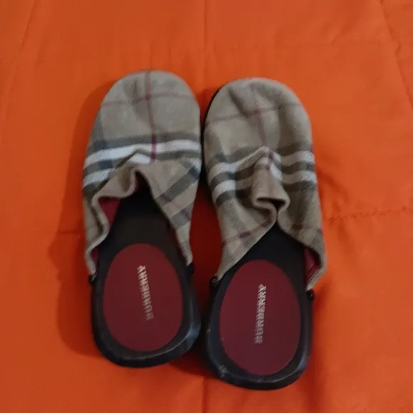 Burberry Sandals Womens 35 wooden clogs classic nova check plaid print size 5