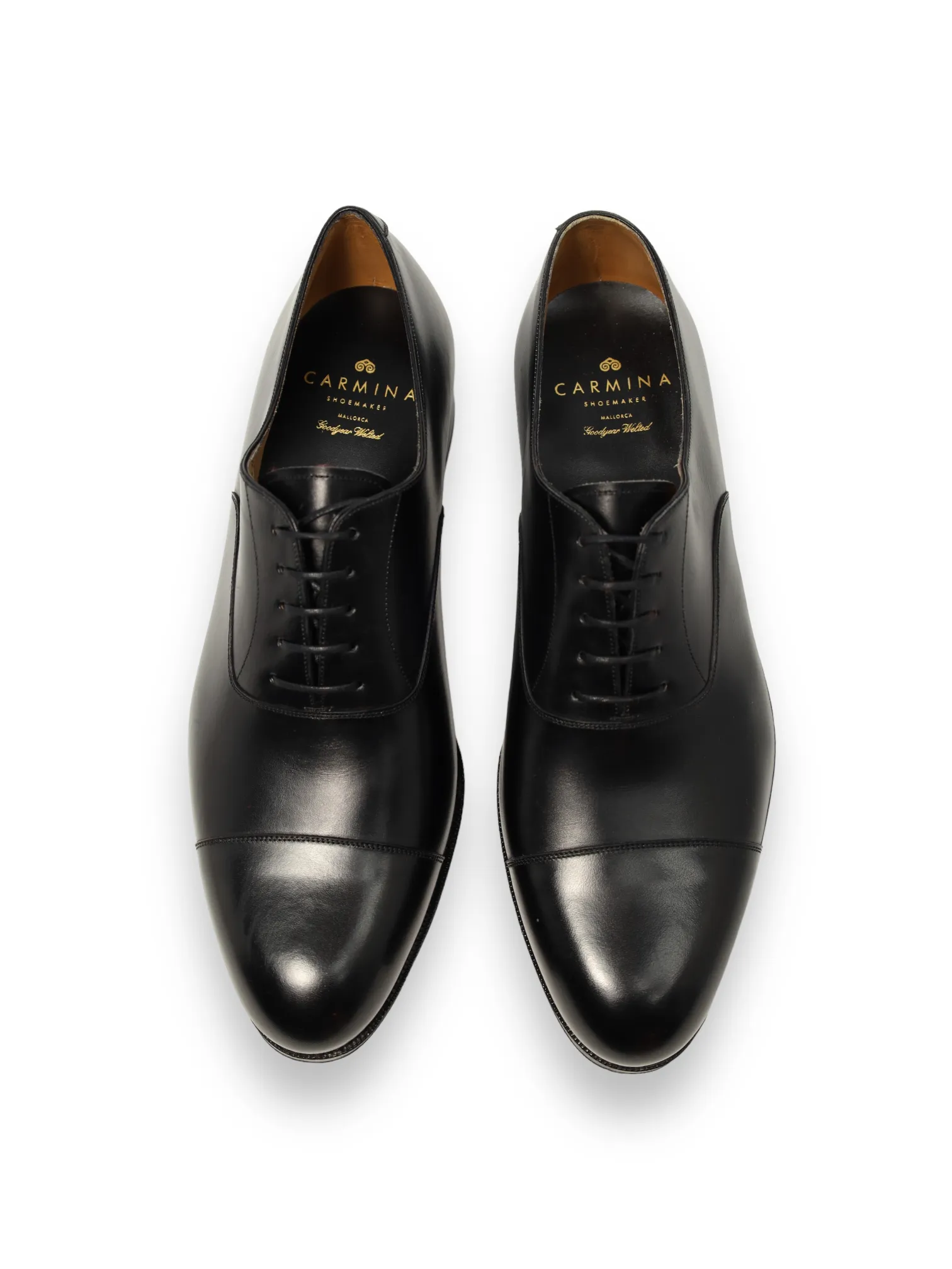 Carmina Black Cap Toe Oxford Lace-ups