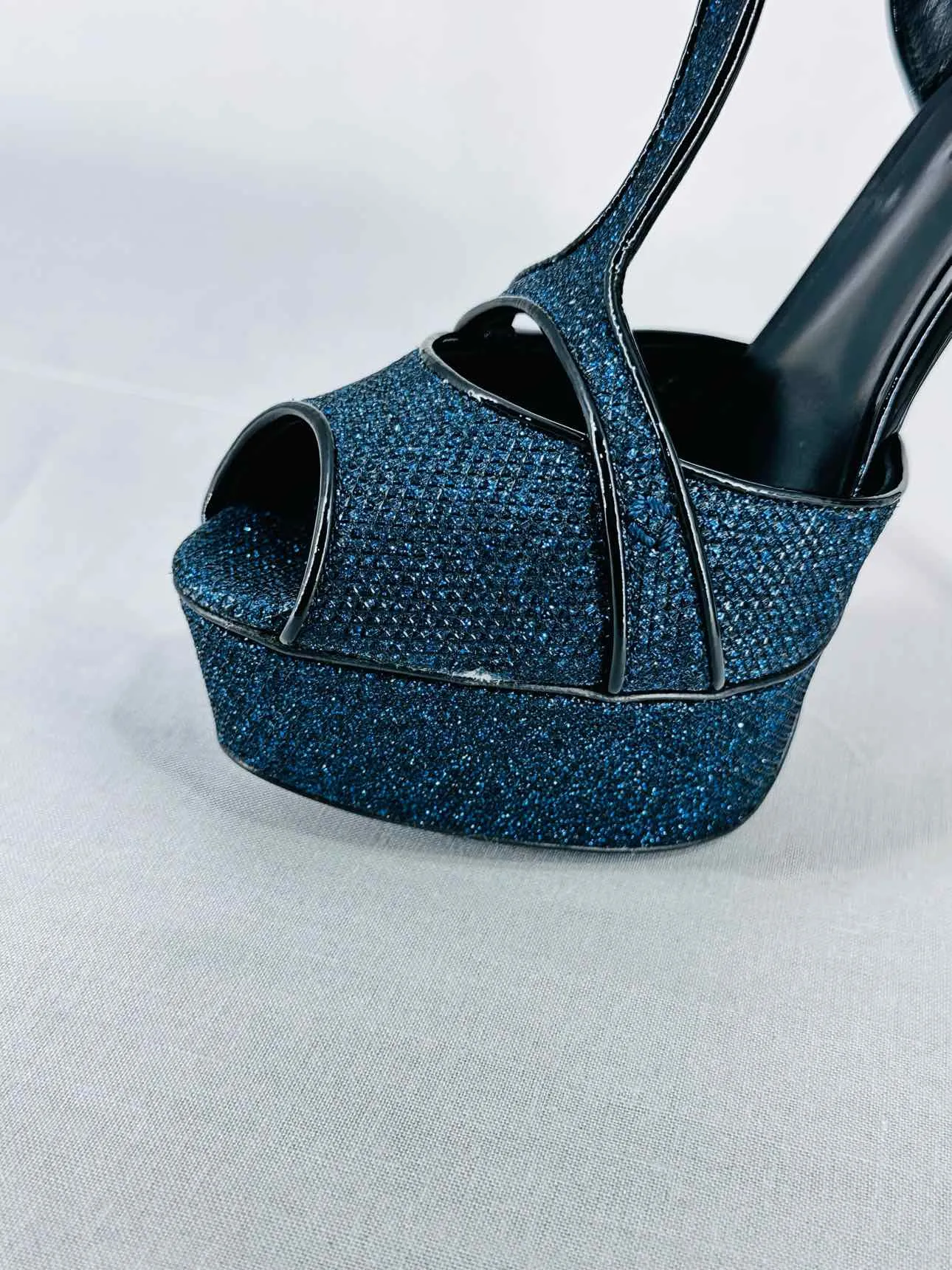 CASADEI Black & Blue Heeled Sandals 40