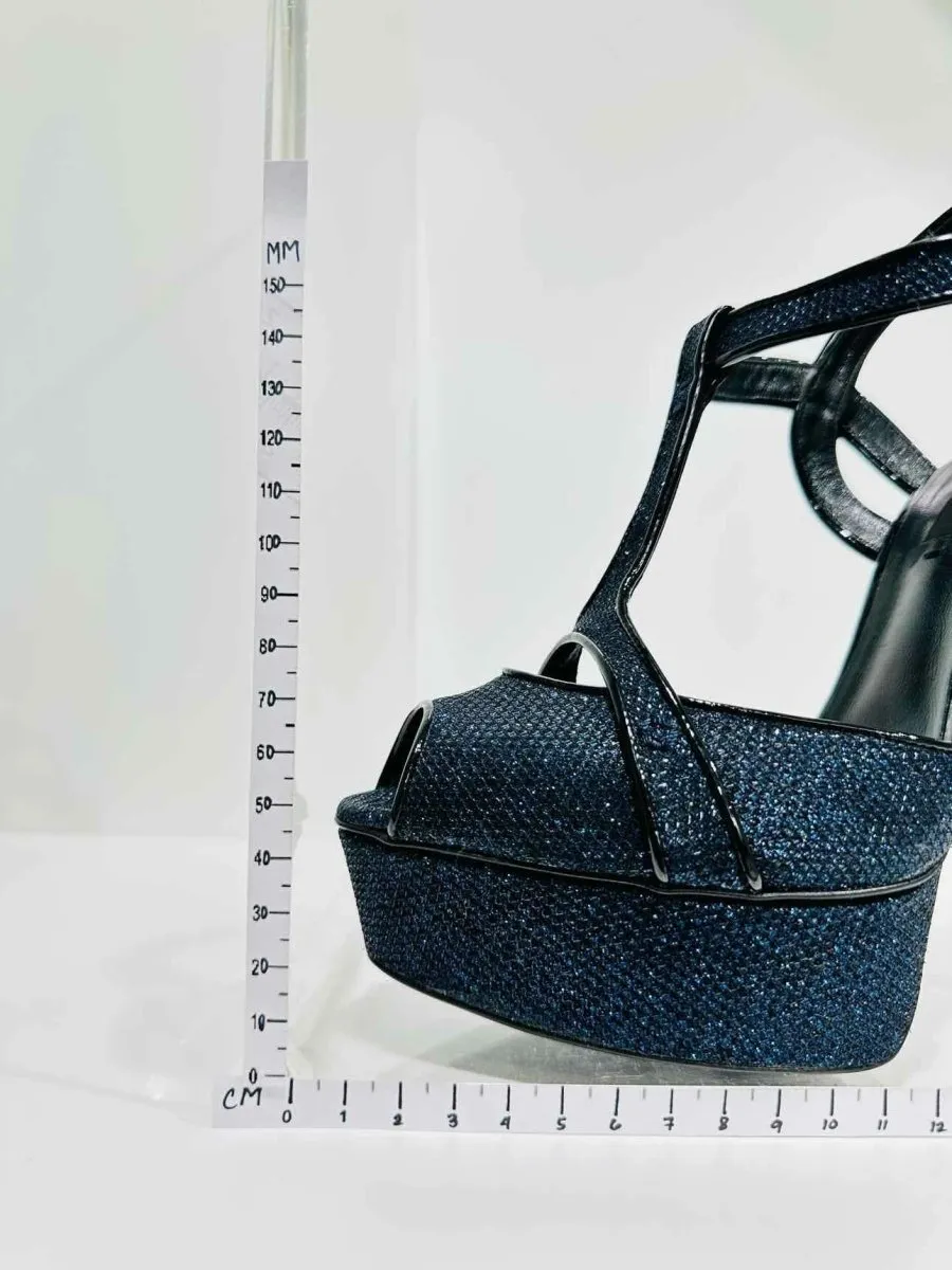 CASADEI Black & Blue Heeled Sandals 40