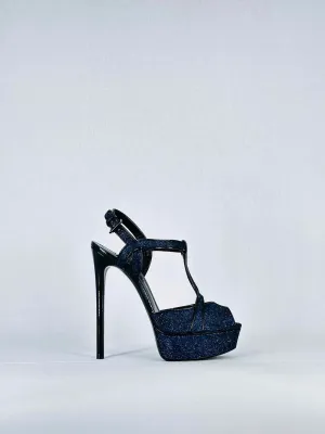CASADEI Black & Blue Heeled Sandals 40