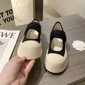 Casual Shoes  French Style Women Espadrilles Hook Loop Platform Zapatillas Mujer Black Daily Girls Mary Janes Vintage