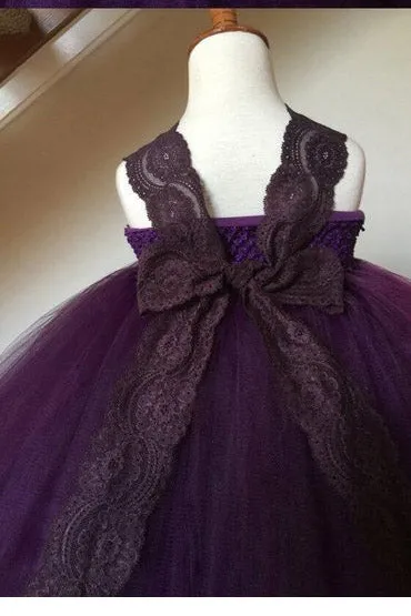 Charming Cute A-Line Tulle Flower Girl Dresses With Hand-made Flowers OHR040