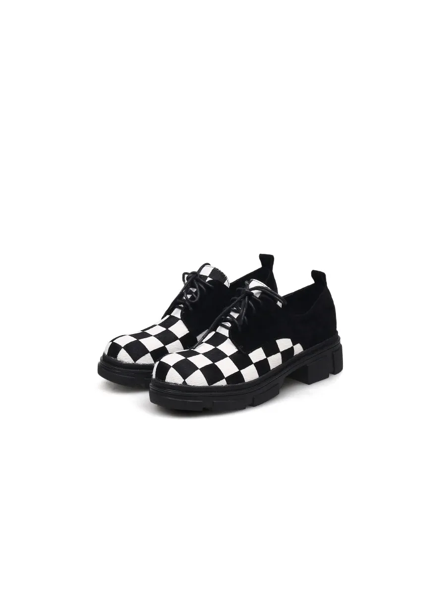Chess Pattern Suede Oxford