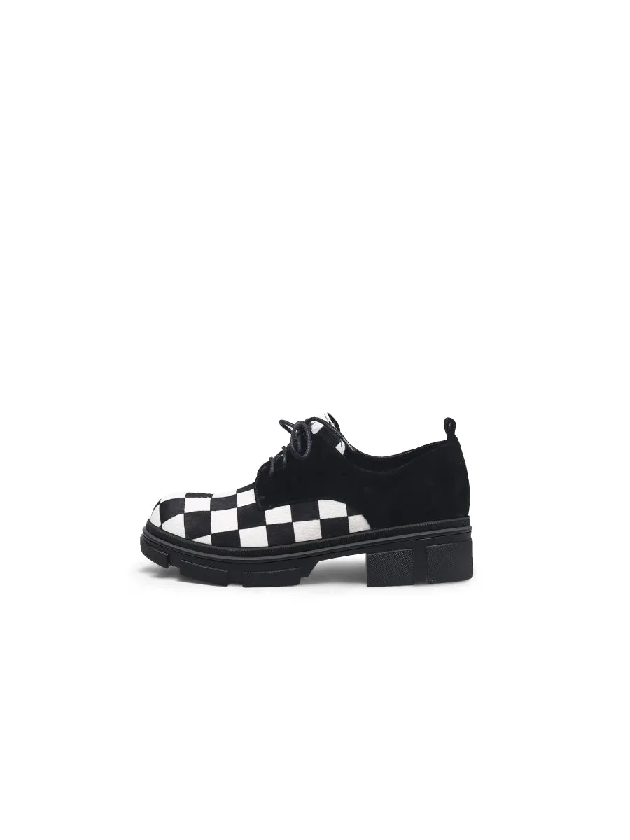 Chess Pattern Suede Oxford