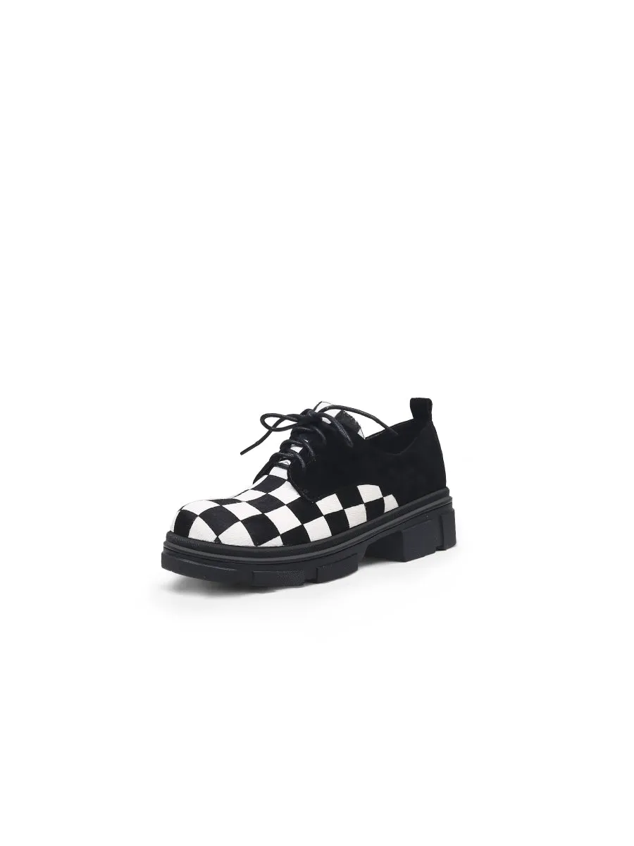 Chess Pattern Suede Oxford
