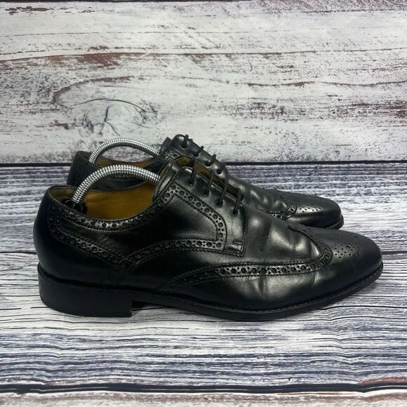 Cole Haan Air Giraldo Wingtip II Black Leather C07680 Oxfords Shoes, Men’s 10.5