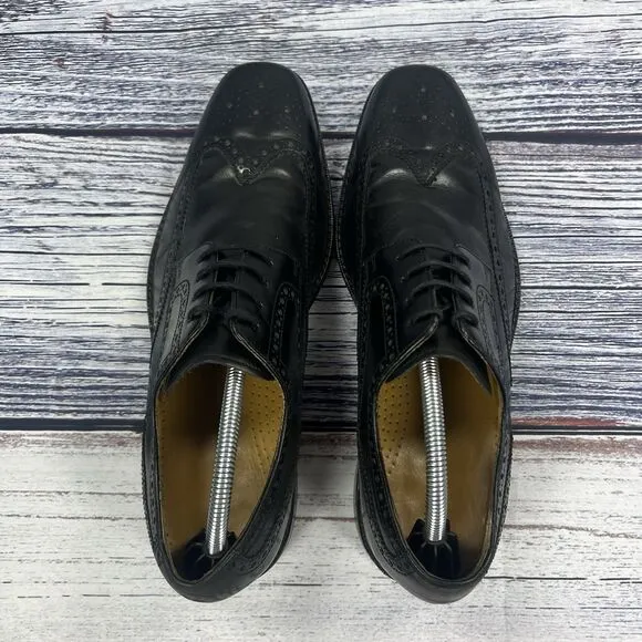 Cole Haan Air Giraldo Wingtip II Black Leather C07680 Oxfords Shoes, Men’s 10.5