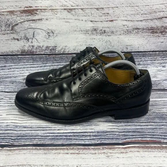 Cole Haan Air Giraldo Wingtip II Black Leather C07680 Oxfords Shoes, Men’s 10.5
