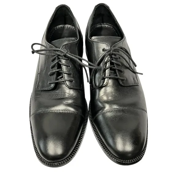 COLE HAAN Black Leather Benton Cap Toe Oxford ll Dress Shoes Men's Size 8