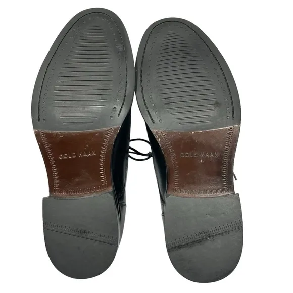 COLE HAAN Black Leather Benton Cap Toe Oxford ll Dress Shoes Men's Size 8