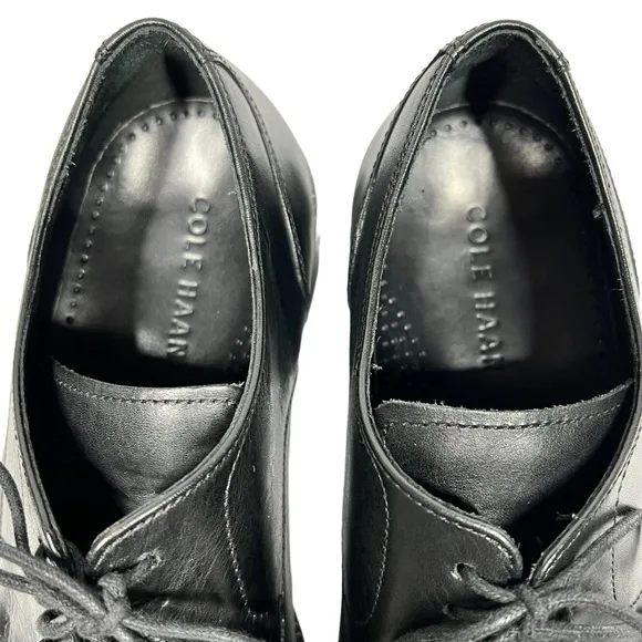 COLE HAAN Black Leather Benton Cap Toe Oxford ll Dress Shoes Men's Size 8