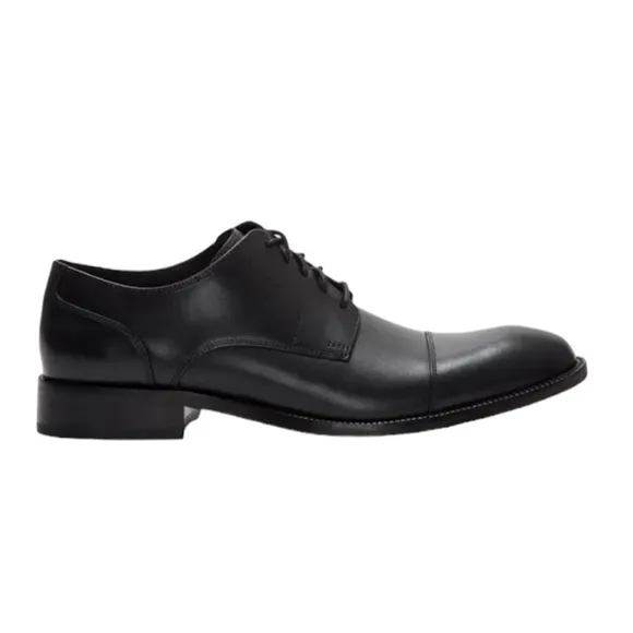 COLE HAAN Black Leather Benton Cap Toe Oxford ll Dress Shoes Men's Size 8