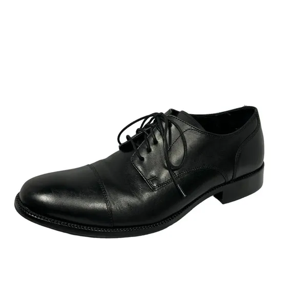 COLE HAAN Black Leather Benton Cap Toe Oxford ll Dress Shoes Men's Size 8