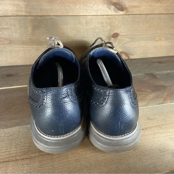 Cole haan lunargrand Mens size 13 shoes blue leather wingtip oxfords