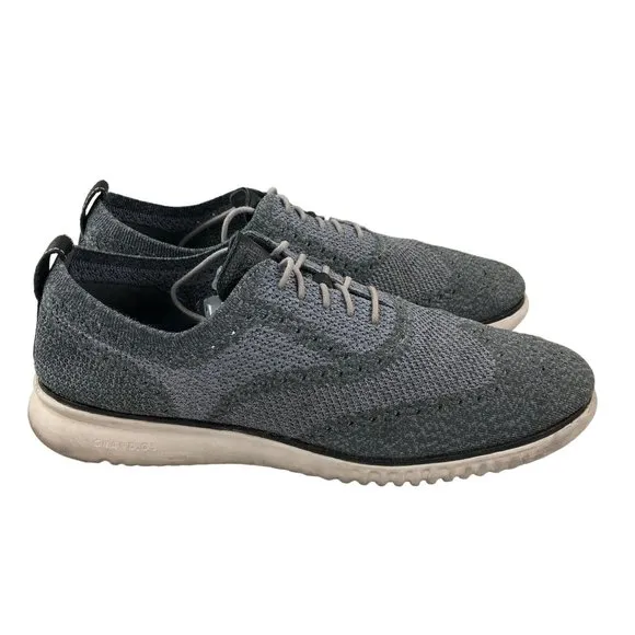 Cole Haan Men's Size 13M 2.ZeroGrand Magnet Ironstone Grey Wingtip Oxfords