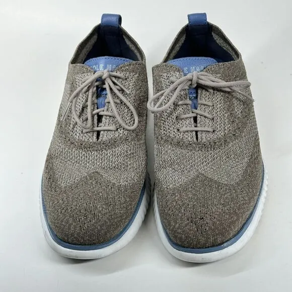 Cole Haan Shoes Mens Size 9.5 2.ZeroGrand Stitchlite Grey Wingtip Oxfords C26927