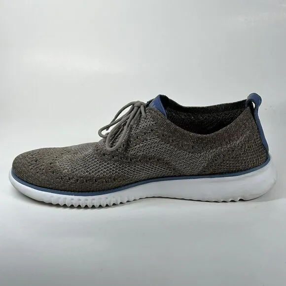 Cole Haan Shoes Mens Size 9.5 2.ZeroGrand Stitchlite Grey Wingtip Oxfords C26927