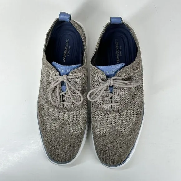 Cole Haan Shoes Mens Size 9.5 2.ZeroGrand Stitchlite Grey Wingtip Oxfords C26927