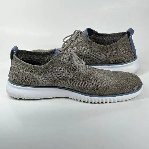 Cole Haan Shoes Mens Size 9.5 2.ZeroGrand Stitchlite Grey Wingtip Oxfords C26927