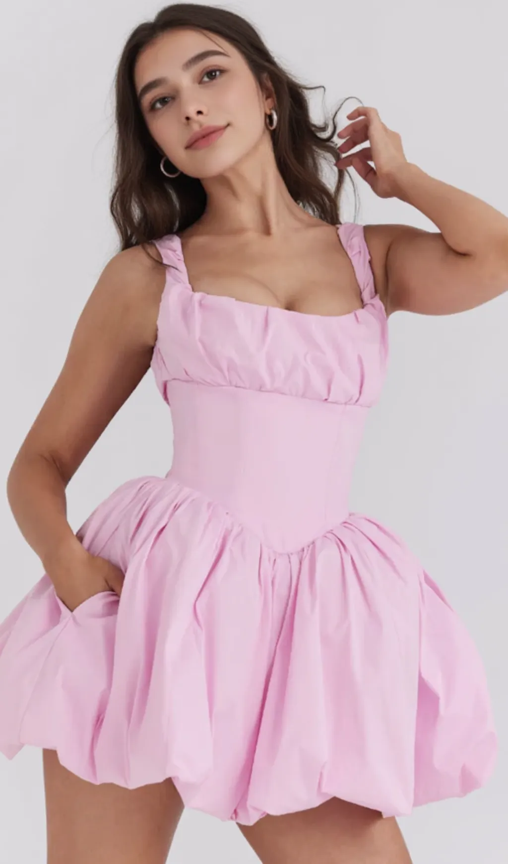 Cotton Candy Cotton Tulle Mini Dress in pink