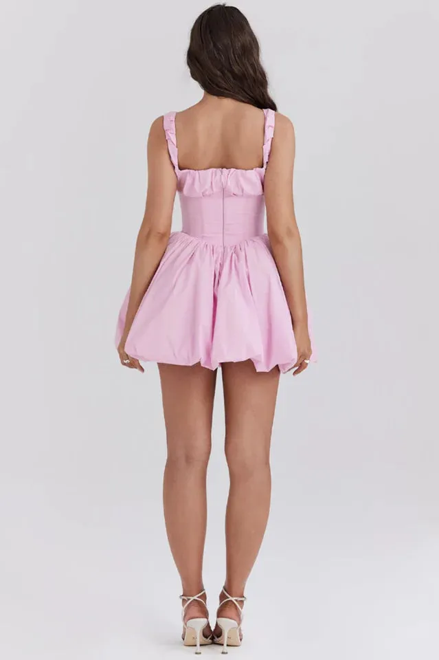 Cotton Candy Cotton Tulle Mini Dress in pink
