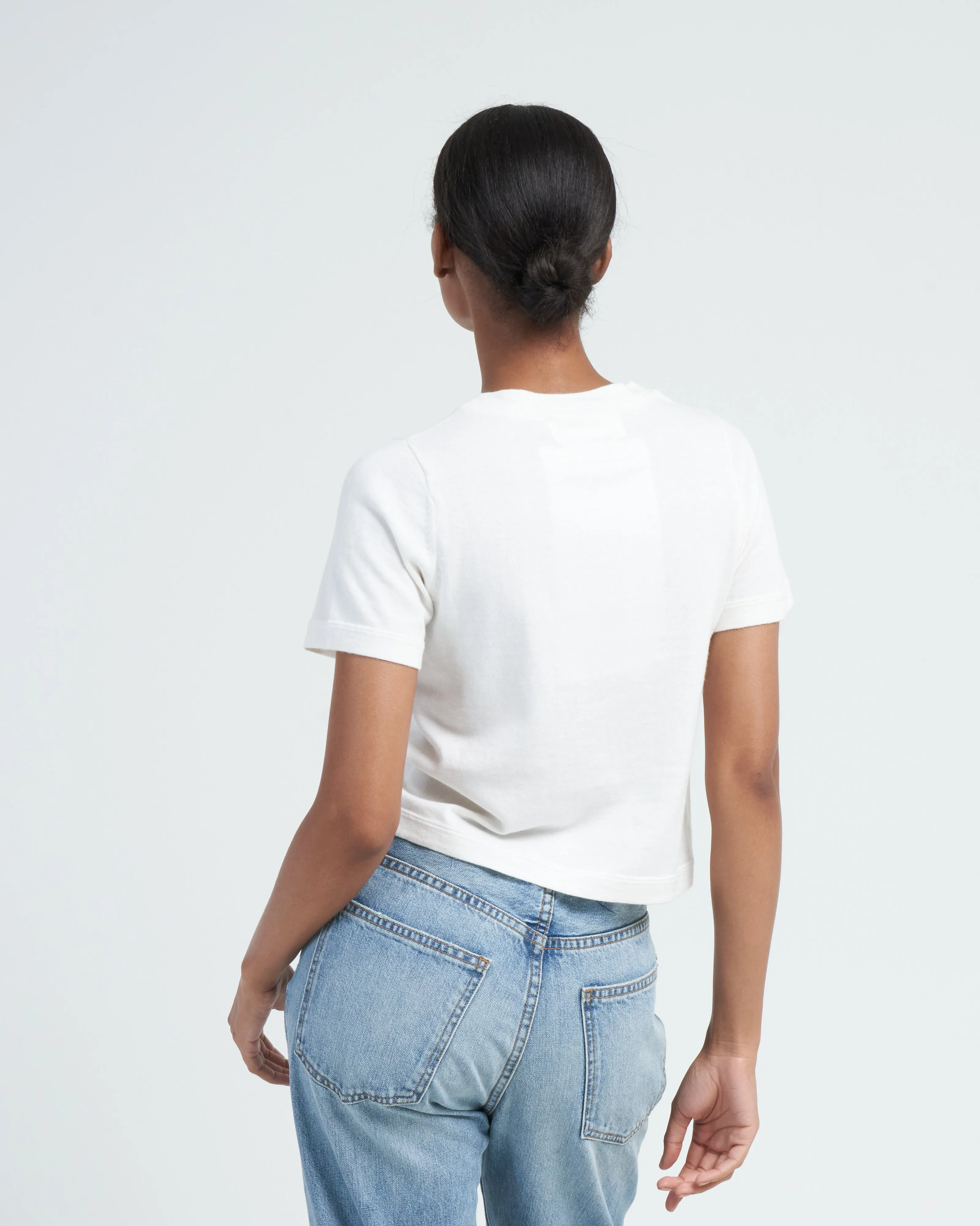cotton cashmere tee - snow