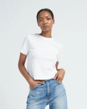 cotton cashmere tee - snow