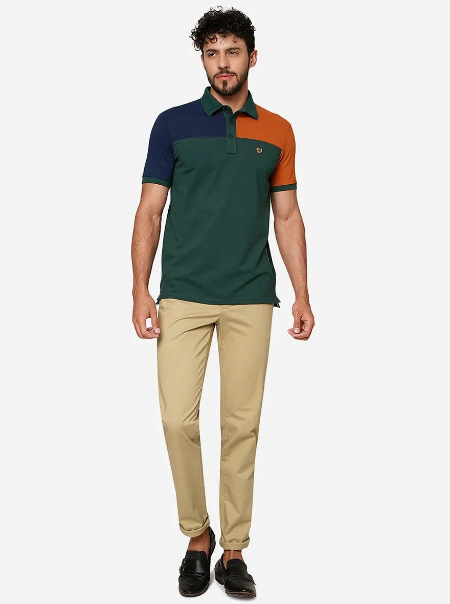 Cream Solid Uno Fit Casual Trouser | JadeBlue