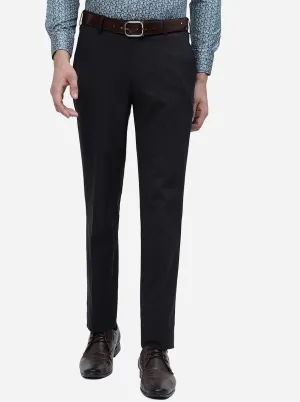 Dark Grey Solid Slim Fit Formal Trouser | JB Studio