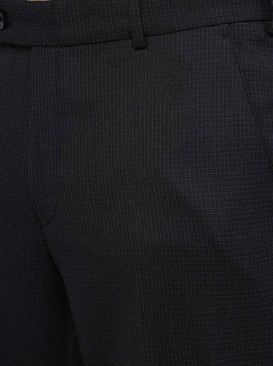 Dark Grey Solid Slim Fit Formal Trouser | JB Studio