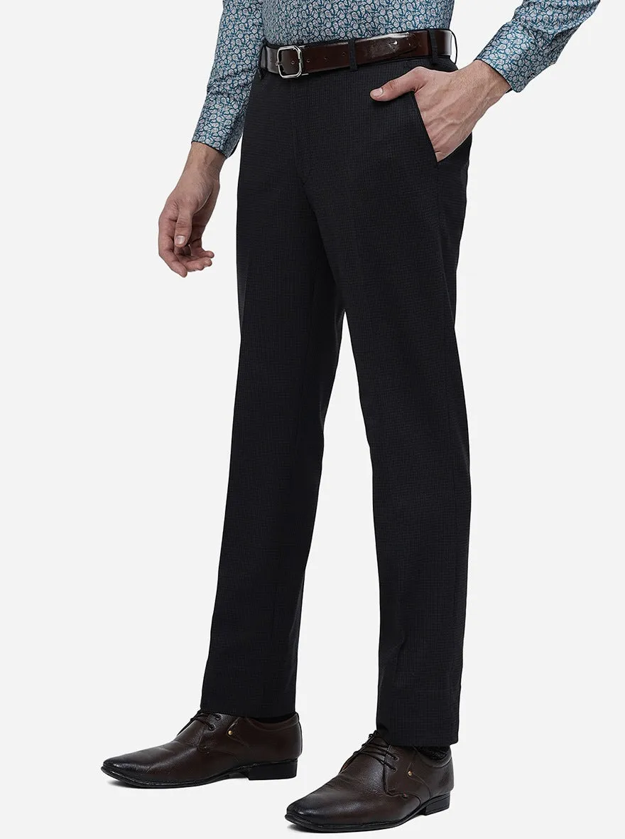 Dark Grey Solid Slim Fit Formal Trouser | JB Studio