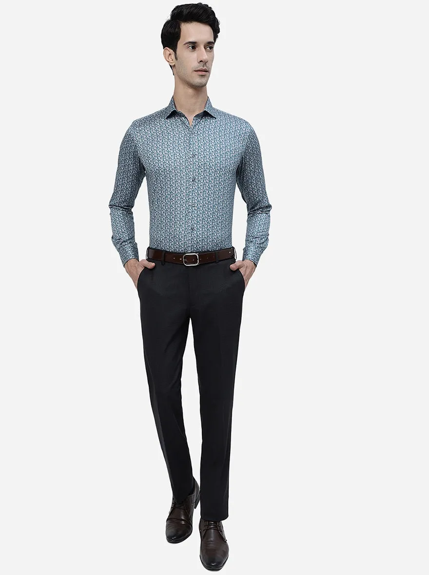 Dark Grey Solid Slim Fit Formal Trouser | JB Studio
