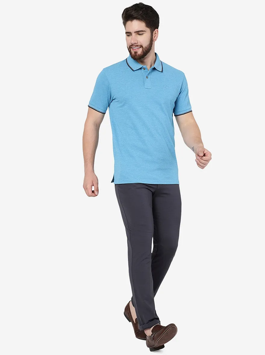 Dark Grey Solid Venice Fit Casual Trouser | JadeBlue