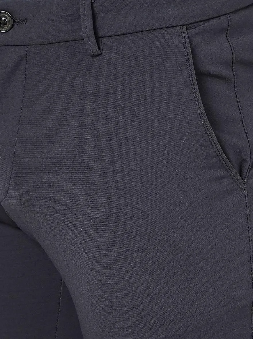 Dark Grey Solid Venice Fit Casual Trouser | JadeBlue