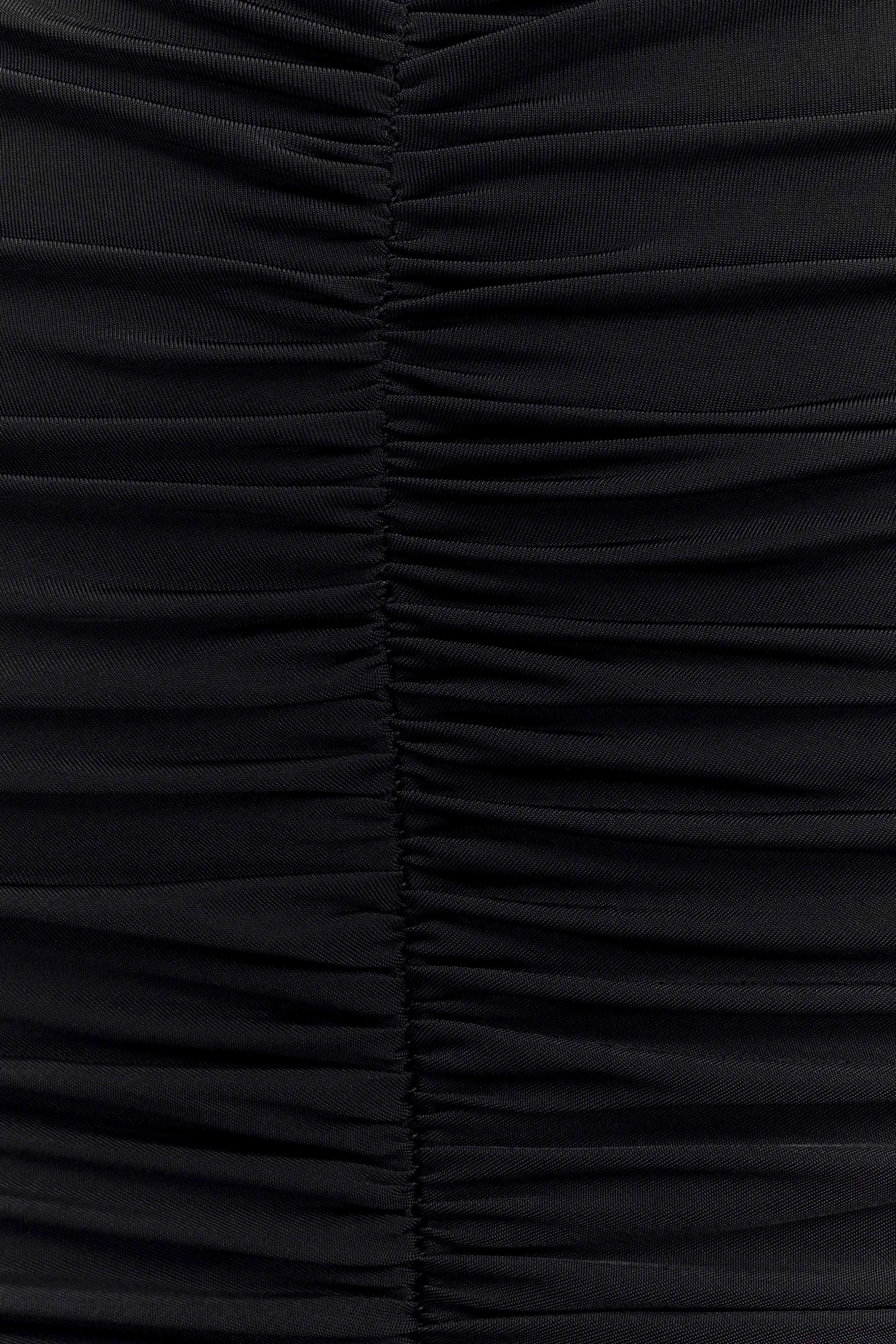 Delaney Slinky And Mesh Maxi Dress - Black