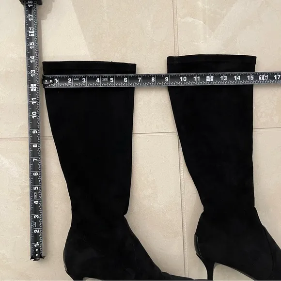 Donald J Pliner Couture Stretch Boot Made In Italy Kitten Heel Size 6 Black