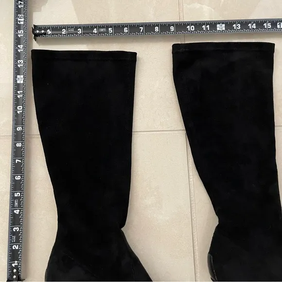 Donald J Pliner Couture Stretch Boot Made In Italy Kitten Heel Size 6 Black