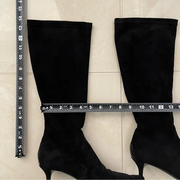 Donald J Pliner Couture Stretch Boot Made In Italy Kitten Heel Size 6 Black