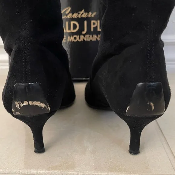 Donald J Pliner Couture Stretch Boot Made In Italy Kitten Heel Size 6 Black