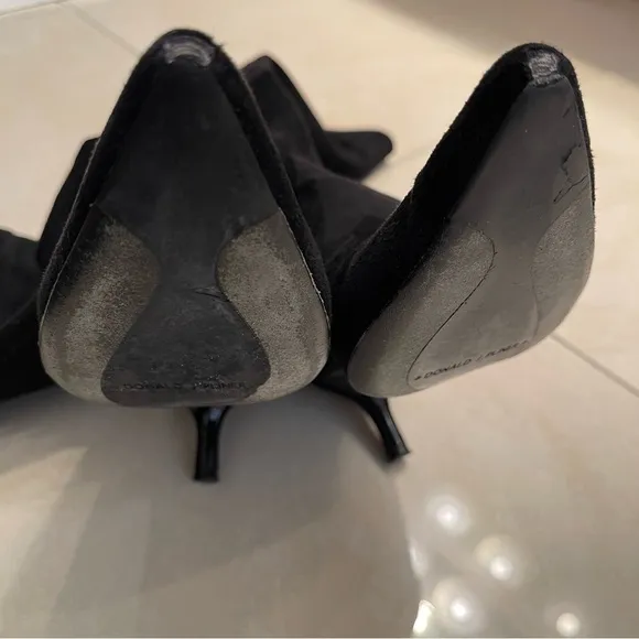 Donald J Pliner Couture Stretch Boot Made In Italy Kitten Heel Size 6 Black