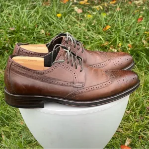 Donald J Pliner Shoes Mens 10 Brown Leather Wingtip Dress Oxfords Lace Up