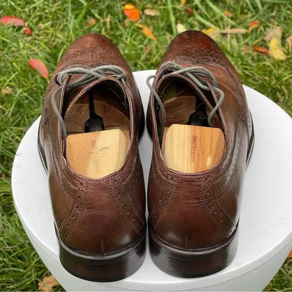 Donald J Pliner Shoes Mens 10 Brown Leather Wingtip Dress Oxfords Lace Up