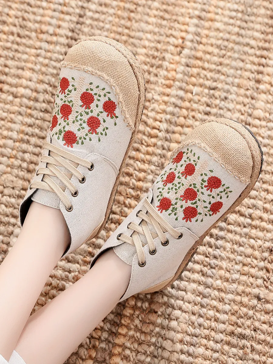 Embroidered Bayberry Tree Hi-Top Sneakers Espadrilles