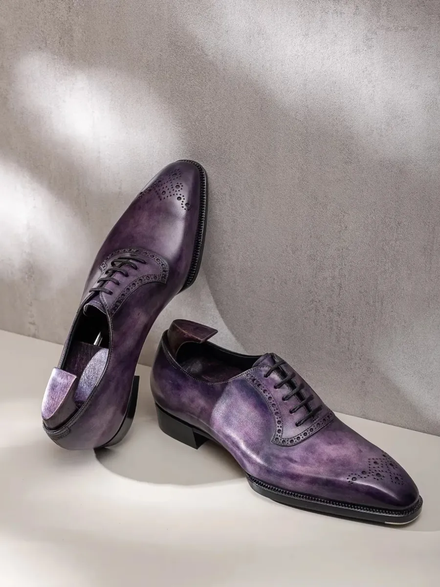 Engraved Lace-Up Breathable Brogues