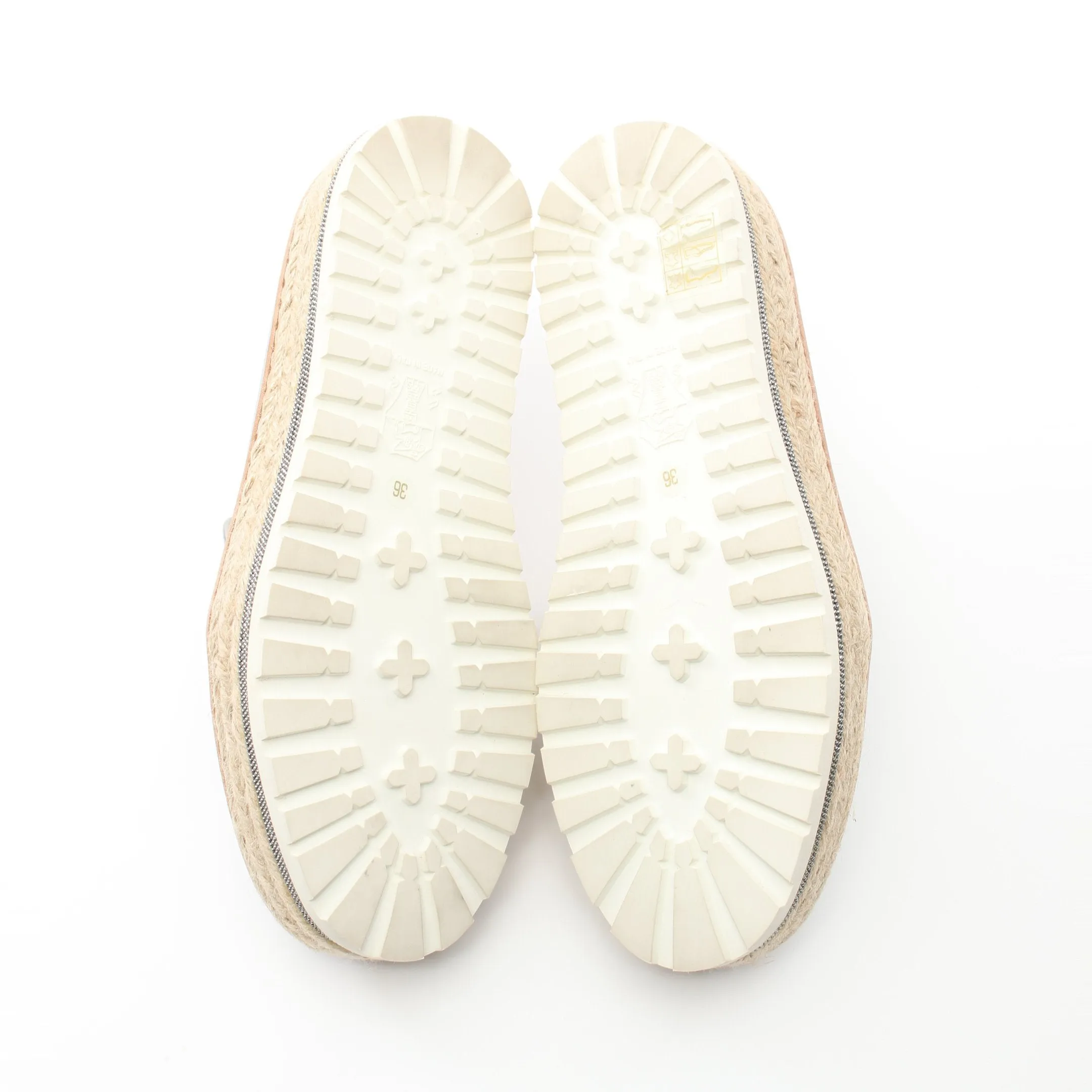 Espadrilles Sandals Flat shoes Leather Silver