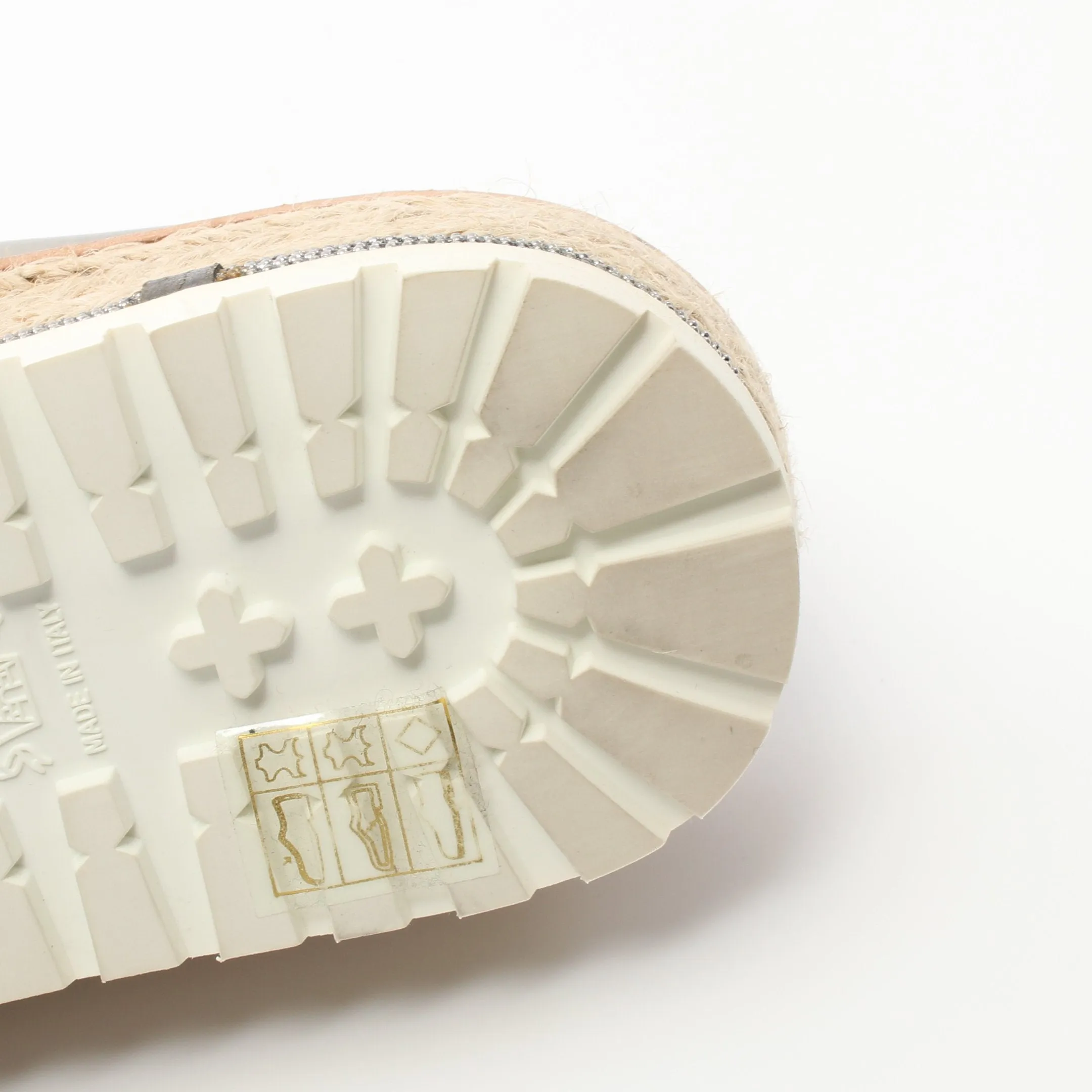 Espadrilles Sandals Flat shoes Leather Silver