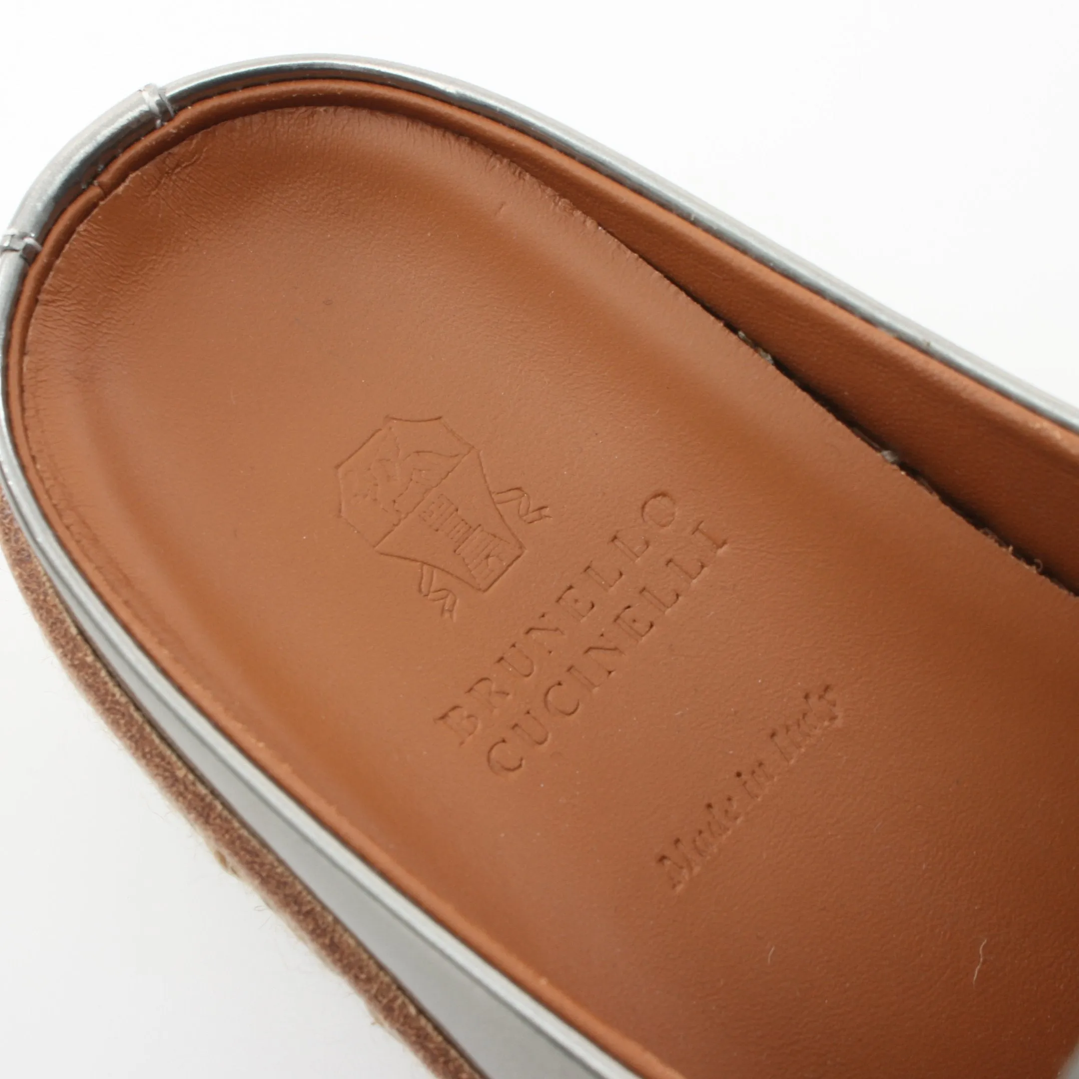 Espadrilles Sandals Flat shoes Leather Silver