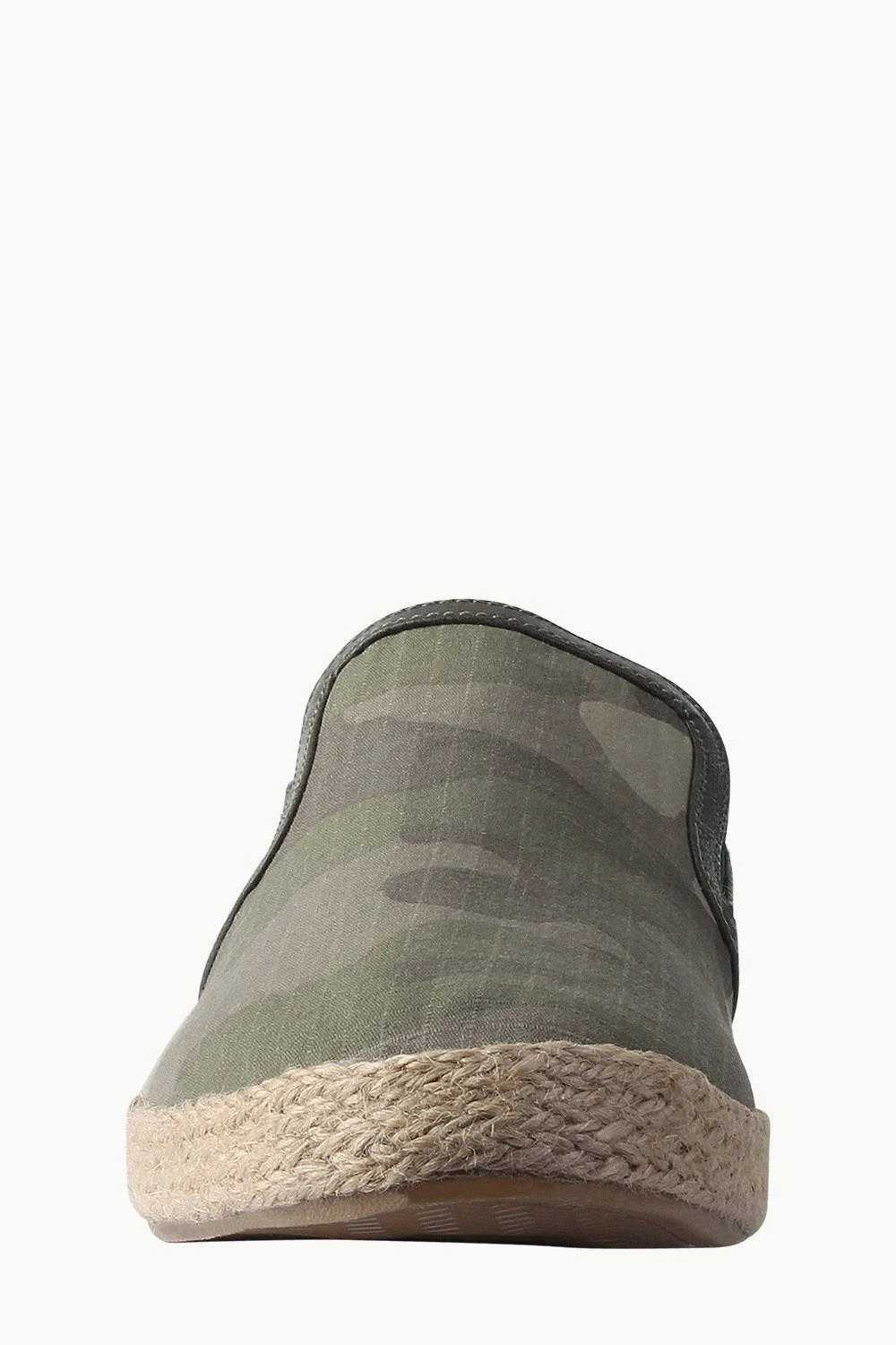 Faux Leather Detail Canvas Espadrilles
